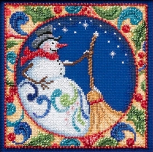 Jim Shore Woodland Zwerge Kreuzstich-Set – 3 Ornamente Mit Perlen, Inkl. Nadelarbeiter-Aufkleber