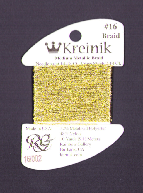 Kreinik Metallics - Medium #16 Gold #002 Kreinik Metallics - Medium #16 Gold #002