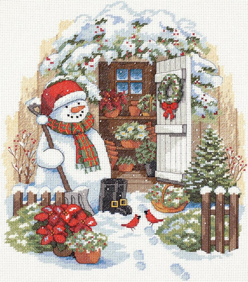 Dimensions - Garden Shed Snowman - CrossStitchWorld