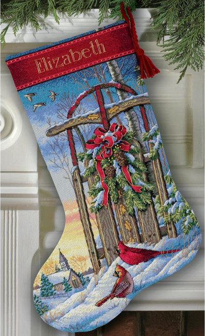 Gold Collection - Christmas Sled Stocking