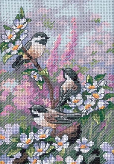 Gold Collection Petites - Chickadees in Spring