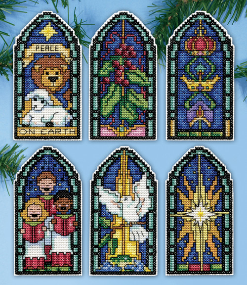 Stained Glass Stocking Counted Cross Stitch Kit 17 Long 14 Count