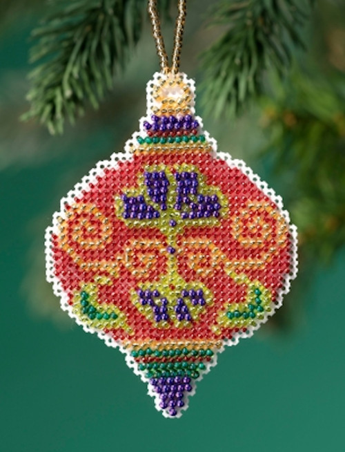 Mill Hill 2019 Beaded Holiday Ornament - Crimson Cloisonne