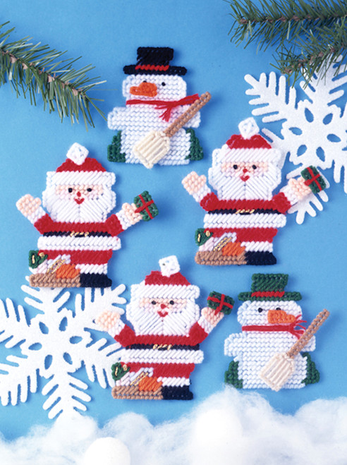 Design Works - Set of 5 Santa & Snowman Ornaments