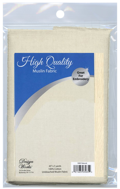 Design Works - High Quality Natural Unbleached Muslin Fabric 45" x 60"