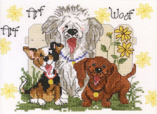 Dimensions Learn-A-Craft Counted Cross Stitch Kit 3 Round-Perky Puppy