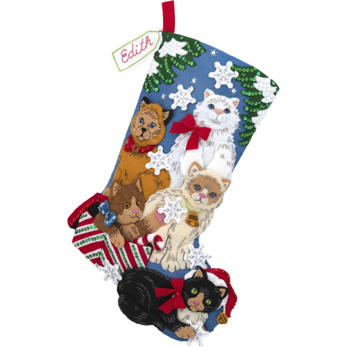 Plaid / Bucilla - Christmas Kitties Christmas Stocking