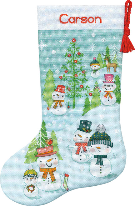 Dimensions - Snowman Family Stocking