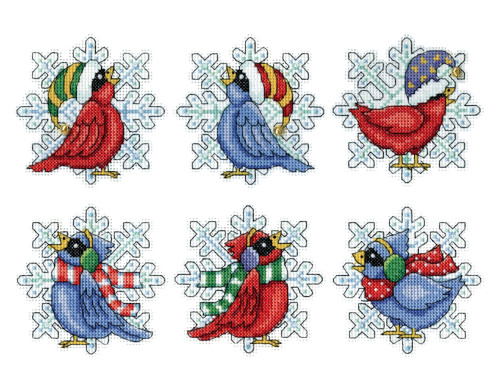 Design Works  - Snowbirds Ornaments (6)