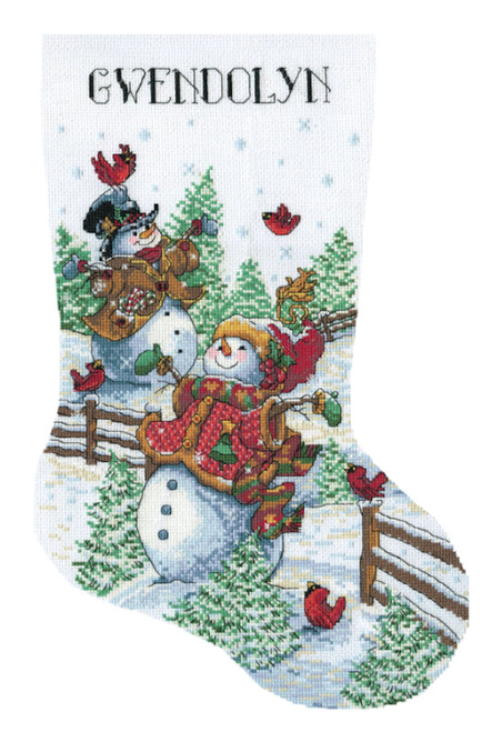 Design Works ~ Frolicking Snowman Christmas Stocking
