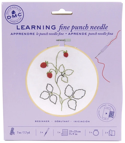 DMC Learning Fine Punch Needle Starter Kit (Strawberries)