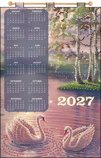 Design Works 2027 Jeweled Calendar Kit - Swans