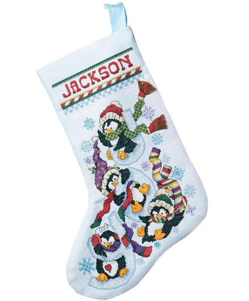 Janlynn - Penguin Joy Stocking - CrossStitchWorld