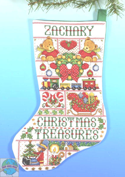 Christmas Treasures Stocking Counted Cross Stitch Kit 17 Long 14 Count