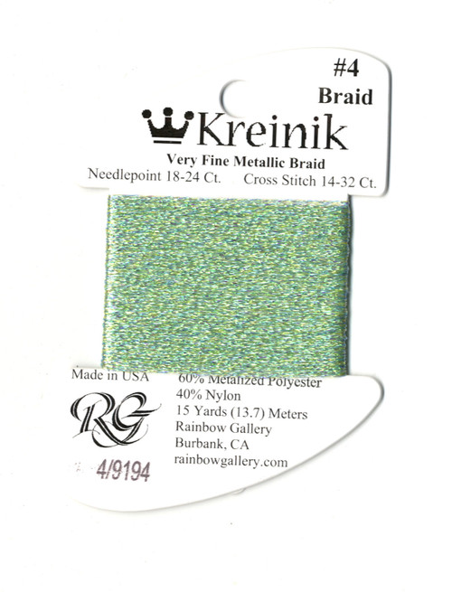 Kreinik Metallics - Very Fine #4 Star Green #9194 - CrossStitchWorld