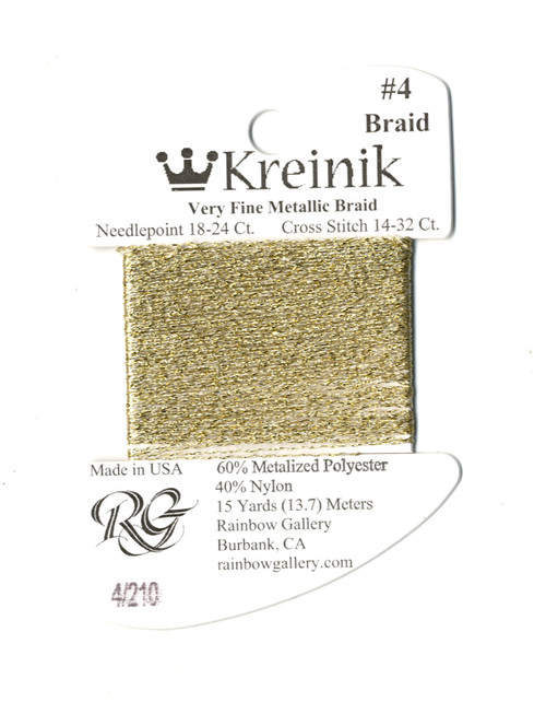Kreinik Metallics - Very Fine #4 Gold Dust #210 - CrossStitchWorld