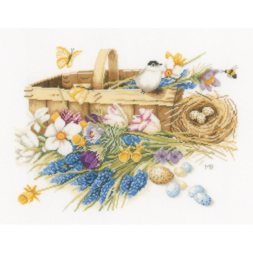 LanArte - Marjolein Bastin Spring Flowers Basket (Aida