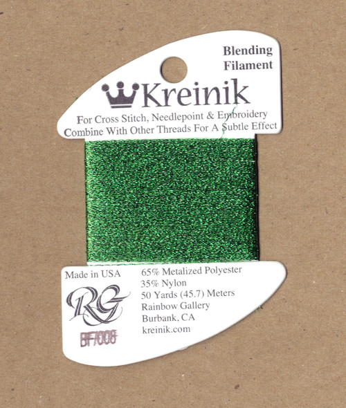 Kreinik Metallics Blending Filament - Green #008 - CrossStitchWorld