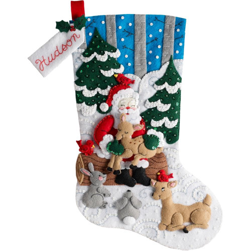 Plaid / Bucilla - Bear Family Christmas Stocking - CrossStitchWorld