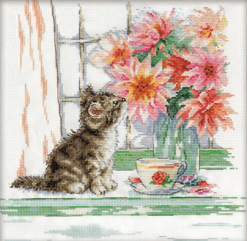 Vintage Cotton Fabric Cats for Appliques Cute /"Kitty Kitty/" Pictures Per 3 Rows