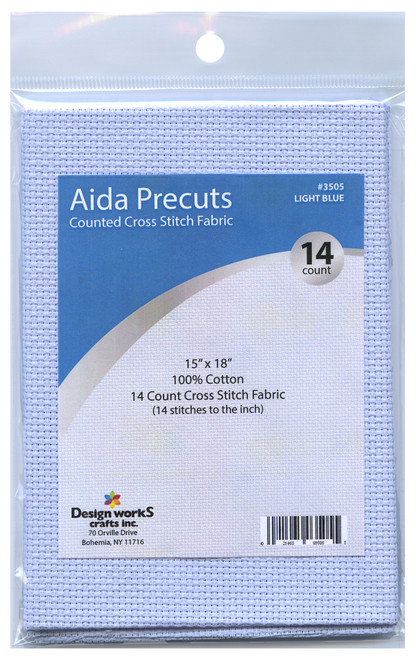 Design Works - Gold Quality White 18 Count Aida Fabric 15 x 18 -  CrossStitchWorld