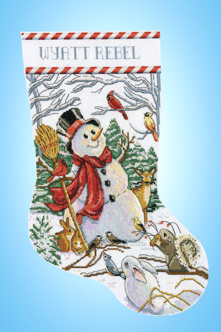 Design Works Crafts design works crafts shoveling snowman counted cross  stitch stocking kit, white