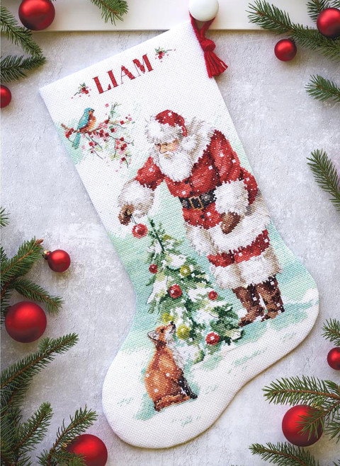 Santa's Flight Cross Stitch Stocking Kit