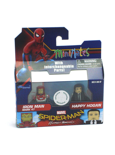 Marvel Minimates Iron Man Mark 47 & Happy Hogan Toys R Us Spider-Man Homecoming Series View 1