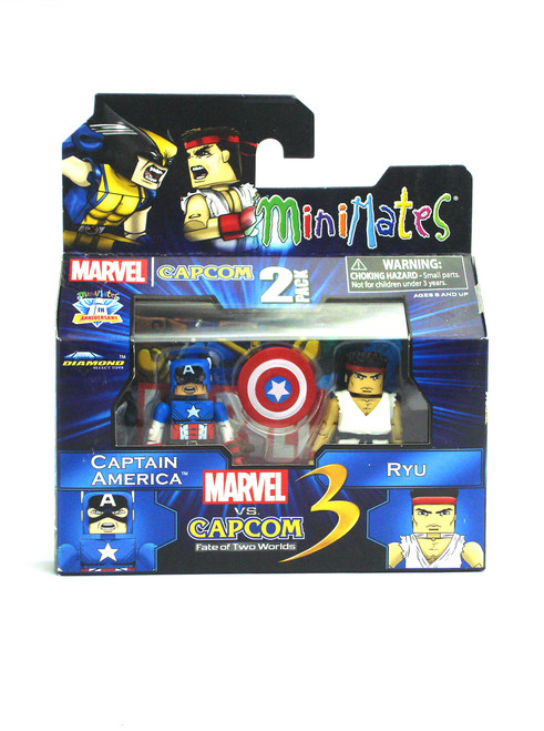 Marvel Minimates Captain America Vs. Ryu Marvel Vs. Capcom Front View