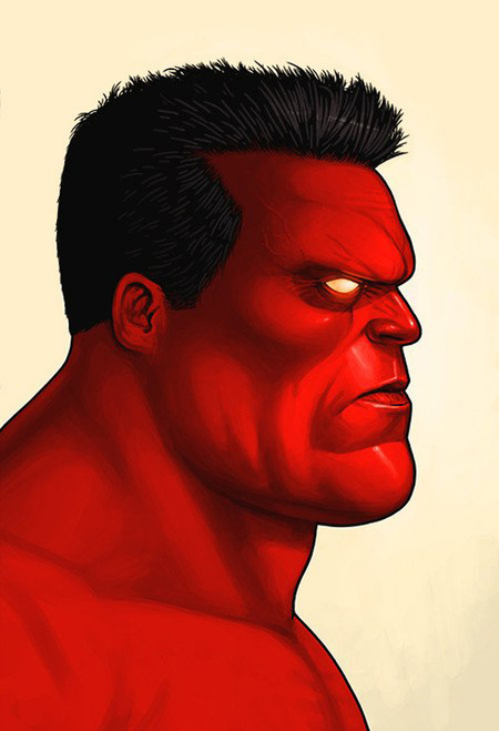 Mondo Mike Mitchell Red Hulk Portrait Giclee Proof Main