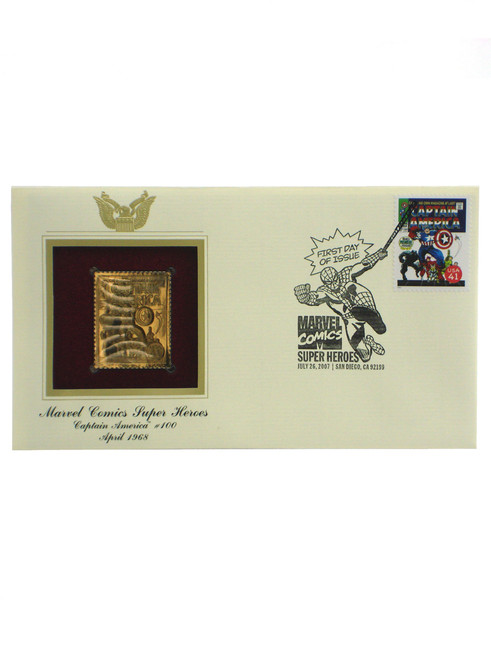 USPS 2007 Captain America #100 Gold Edition Stamp First Day of Issue View 1