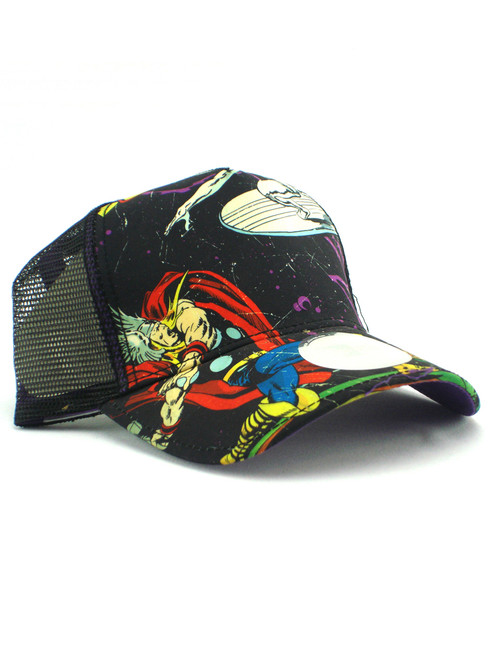 New Era Thor Vs Silver Surfer Trucker Hat View 1