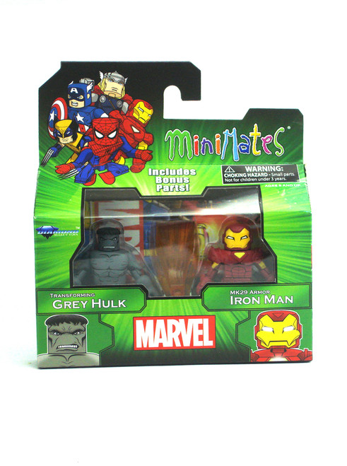 Marvel Minimates Transforming Grey Hulk & MK29 Armor Iron Man 