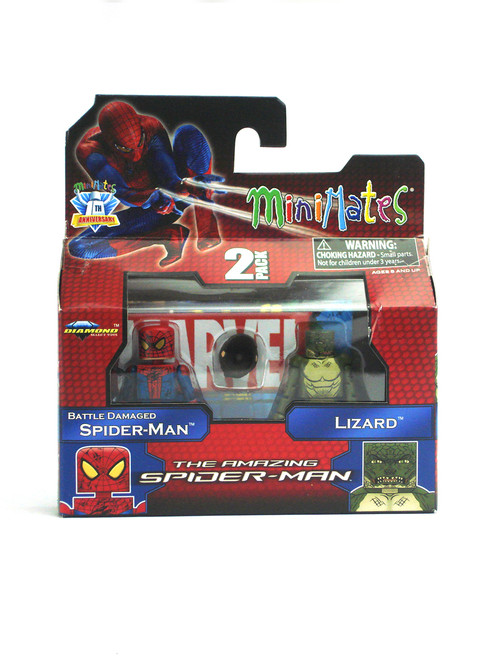 Marvel Minimates Battle Damaged Spider-Man & Lizard 2-Pack TRU Movie Series Front View