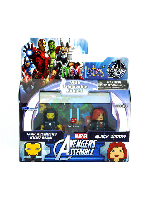 Marvel Minimates Dark Avengers Iron Man & Black Widow Walgreens 2-Pack Exclusive Front View