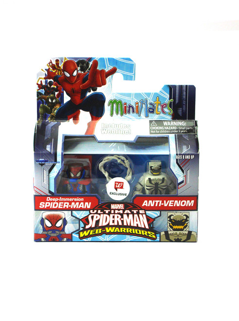 Marvel Minimates Ultimate Spider-Man Web-Warriors Deep-Immersion Spider-Man & Anti-Venom Walgreens 2-Pack Exclusive Front View