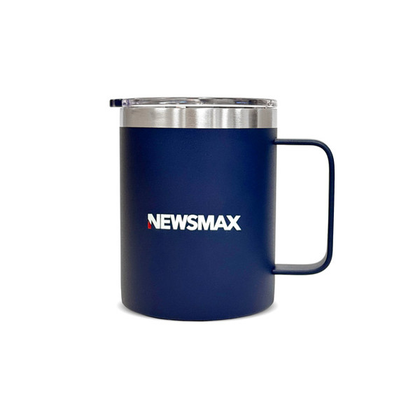 Navy Newsmax Tumbler w/Handle - 12oz