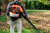 HUSQVARNA BACKPACK BLOWER MODEL 150BT ACTION SHOT