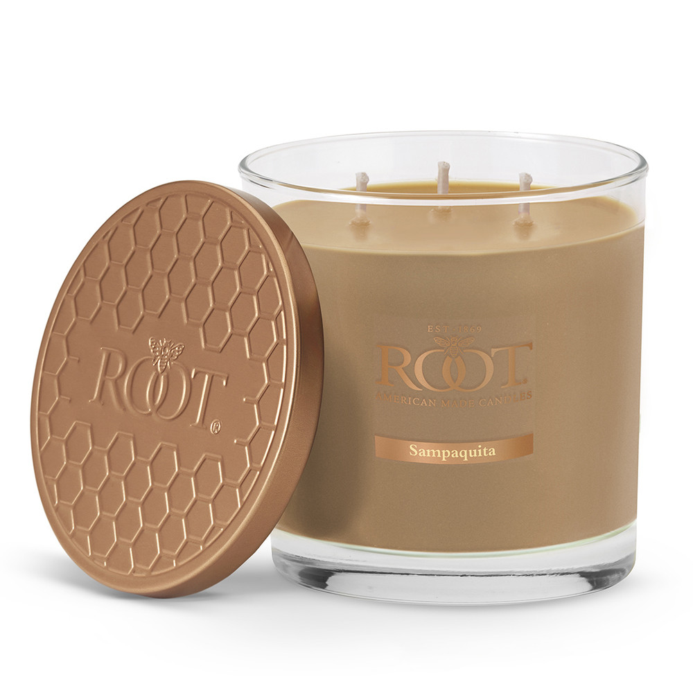 Root Candles Sampaquita Beeswax 3Wick Hive Glass Candle by RootThe