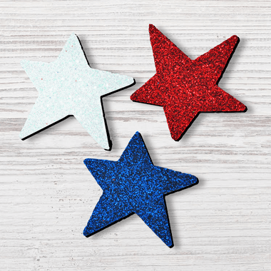 Roeda Glittered Patriotic Star 3 Pack ROEDA HANDPAINTED ORIGINALSThe Lamp Stand