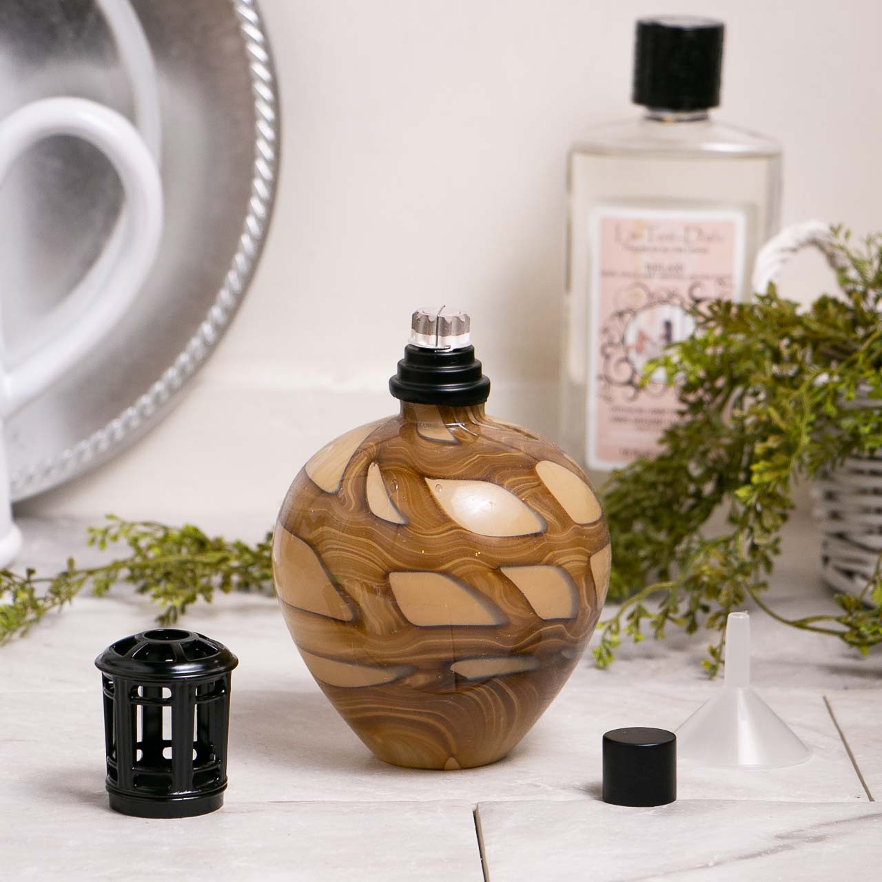 La Tee Da La Tee Da Fragrance Lamps Large Marble Fragrance Lamp by La