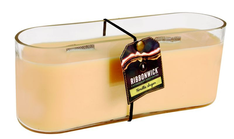 RibbonWick Vanilla Sugar Large Oval RibbonWick Lux Glass CandleThe