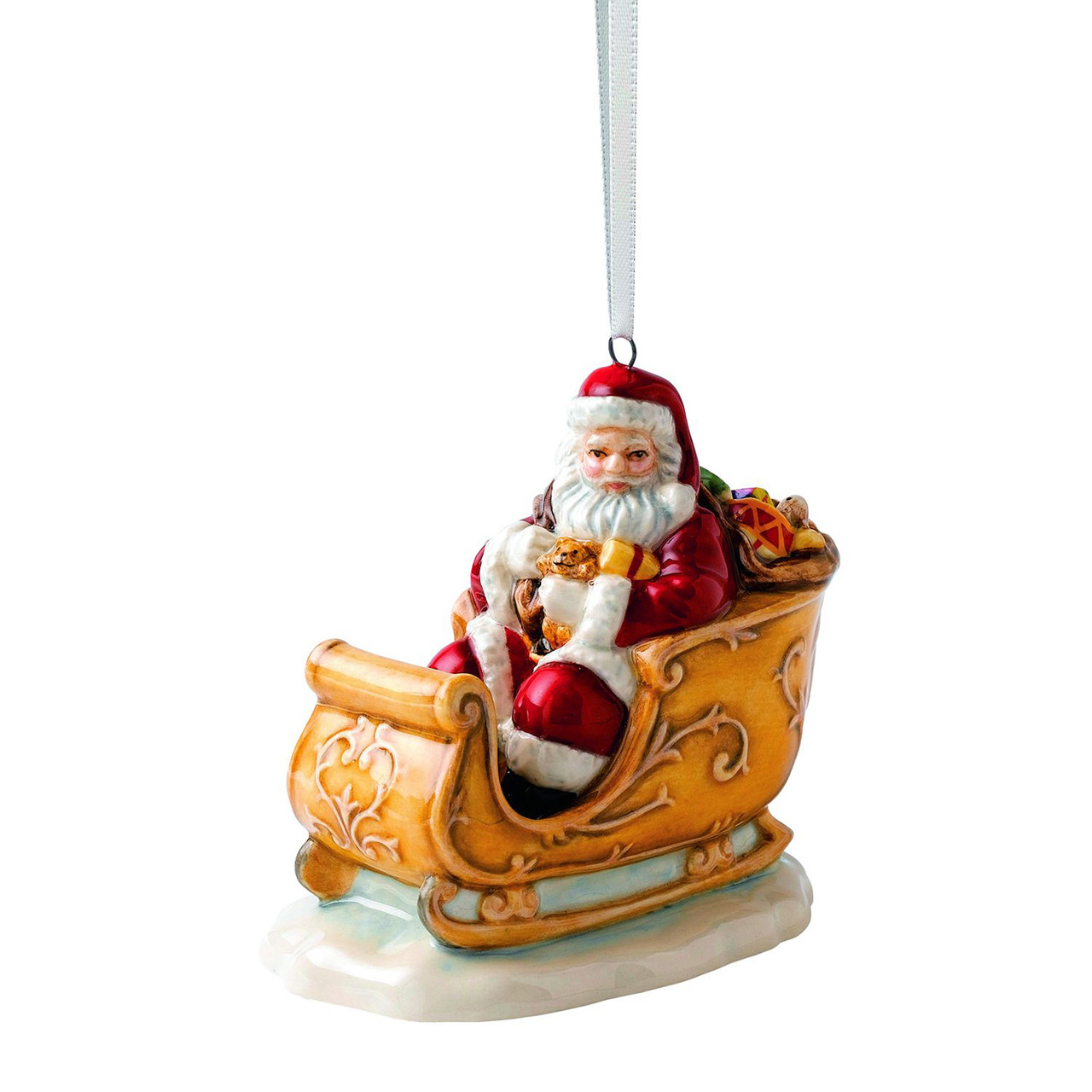 Santa in Sleigh Christmas Ornament by Royal Doulton