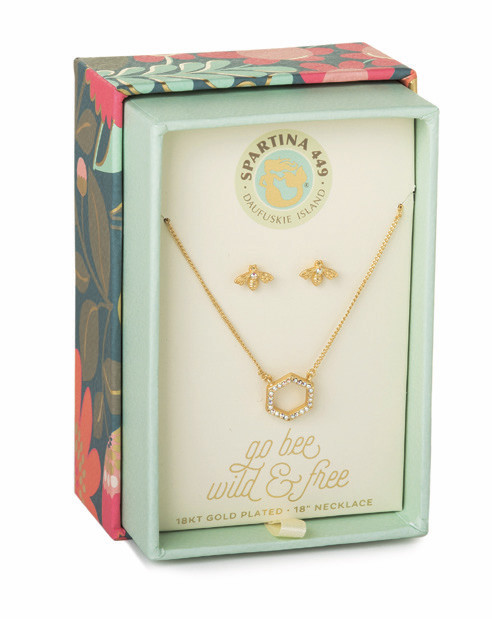Spartina 449 Bee Necklace Earring Box Set Oh So Witty by