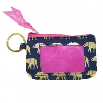 Simply Southern Gold Elephant Zip ID Case with Key Ring by Simply