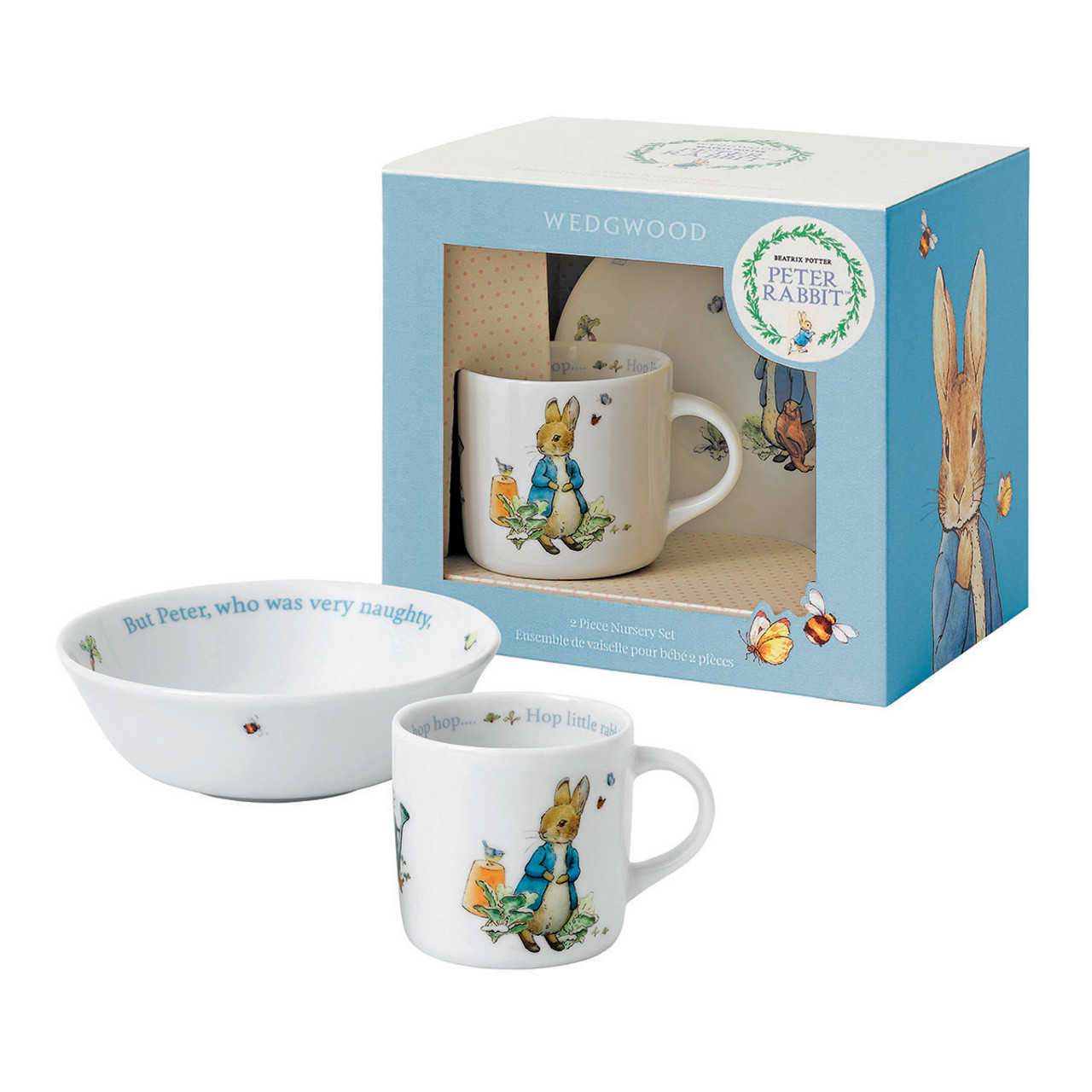 Peter Rabbit Boy's Bowl & Mug 2-Piece Set by Wedgwood - Special Order