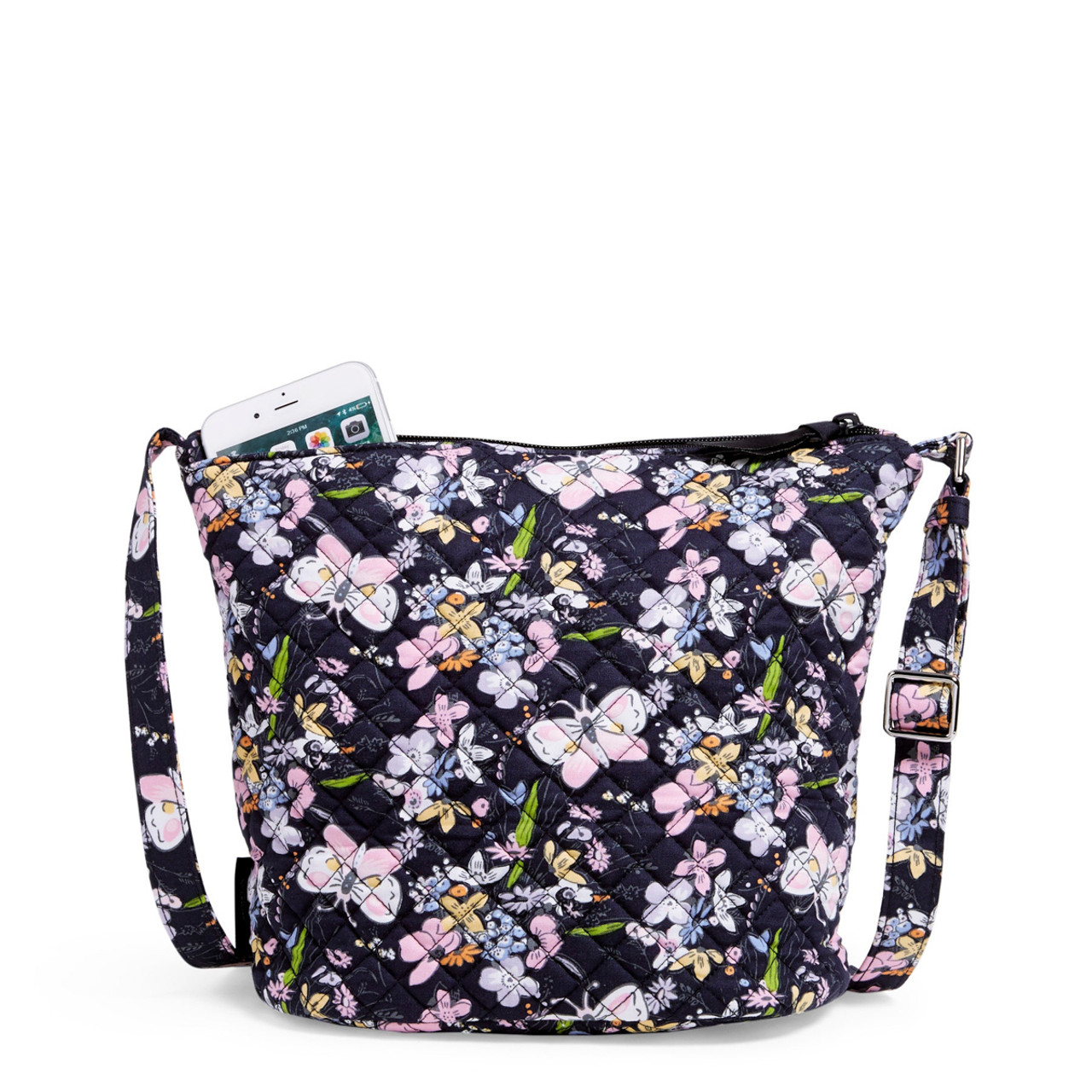 Vera Bradley Bloom Boom Navy Bucket Crossbody Bag - The Lamp Stand