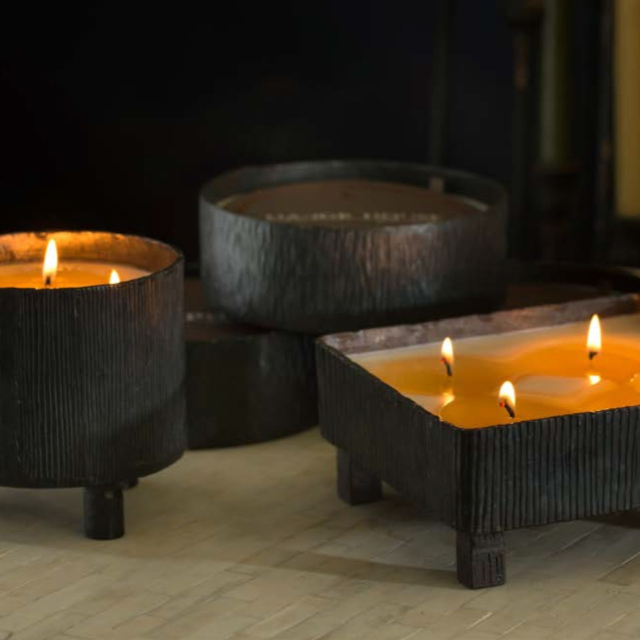 Tobacco Bark 22 oz. Forged Blacksmith Bowl Candle by Himalayan Candles