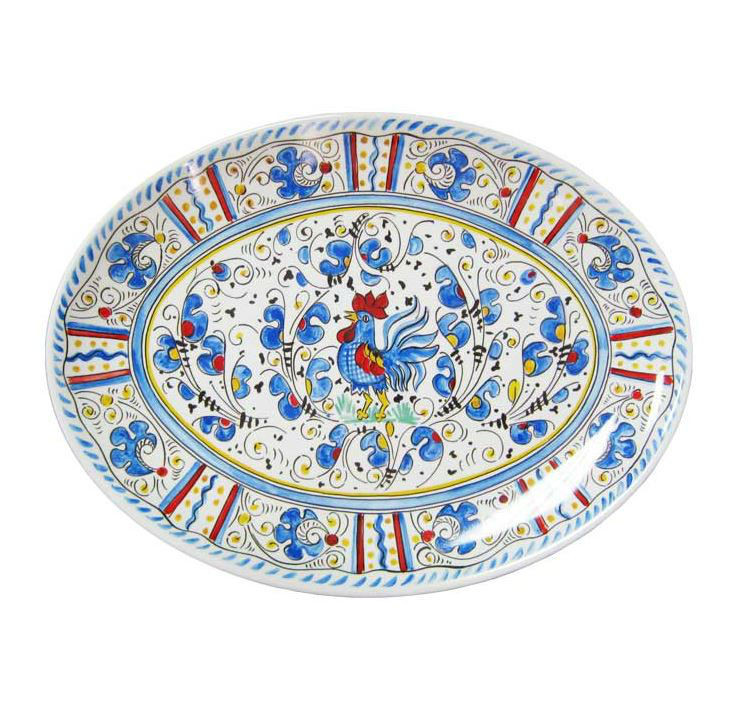 Le Cadeaux Rooster Coupe Oval Platter