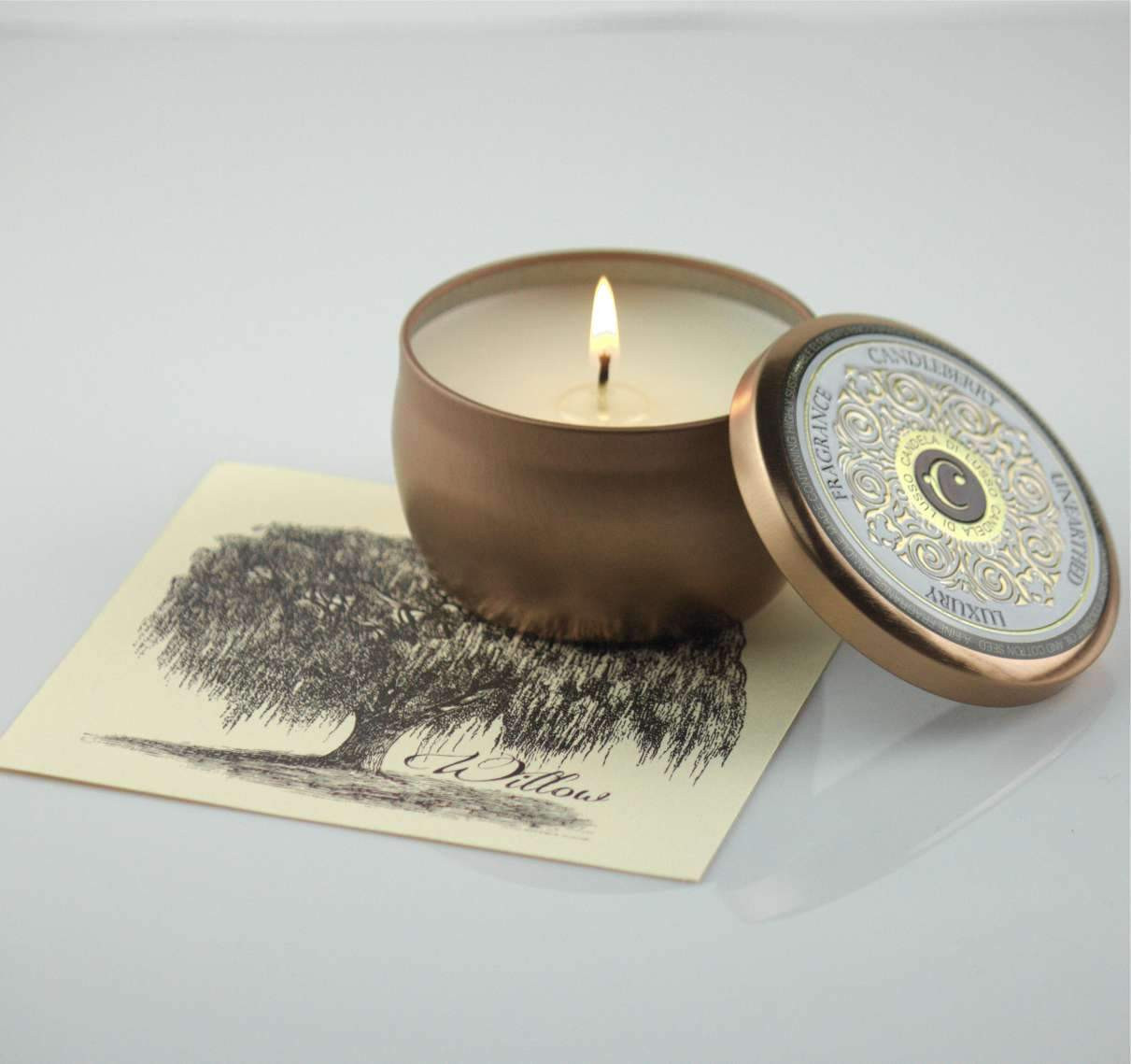 Candleberry Candles Willow Unearthed Lusso Latta 4.4 oz. Travel Tin by